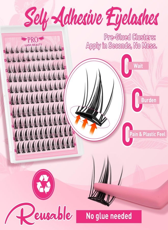 برو لاش بيوتي رموش برولاش بيوتي ذاتية اللصق، رموش فيري لاش كلسترز، رموش ذاتية اللصق، لا حاجة للغراء، رموش 10-16 مم، رموش ملصقة مسبقًا مع ملقط مضاد للالتصاق (فيري، مزيج 10-16 مم) - Image 2